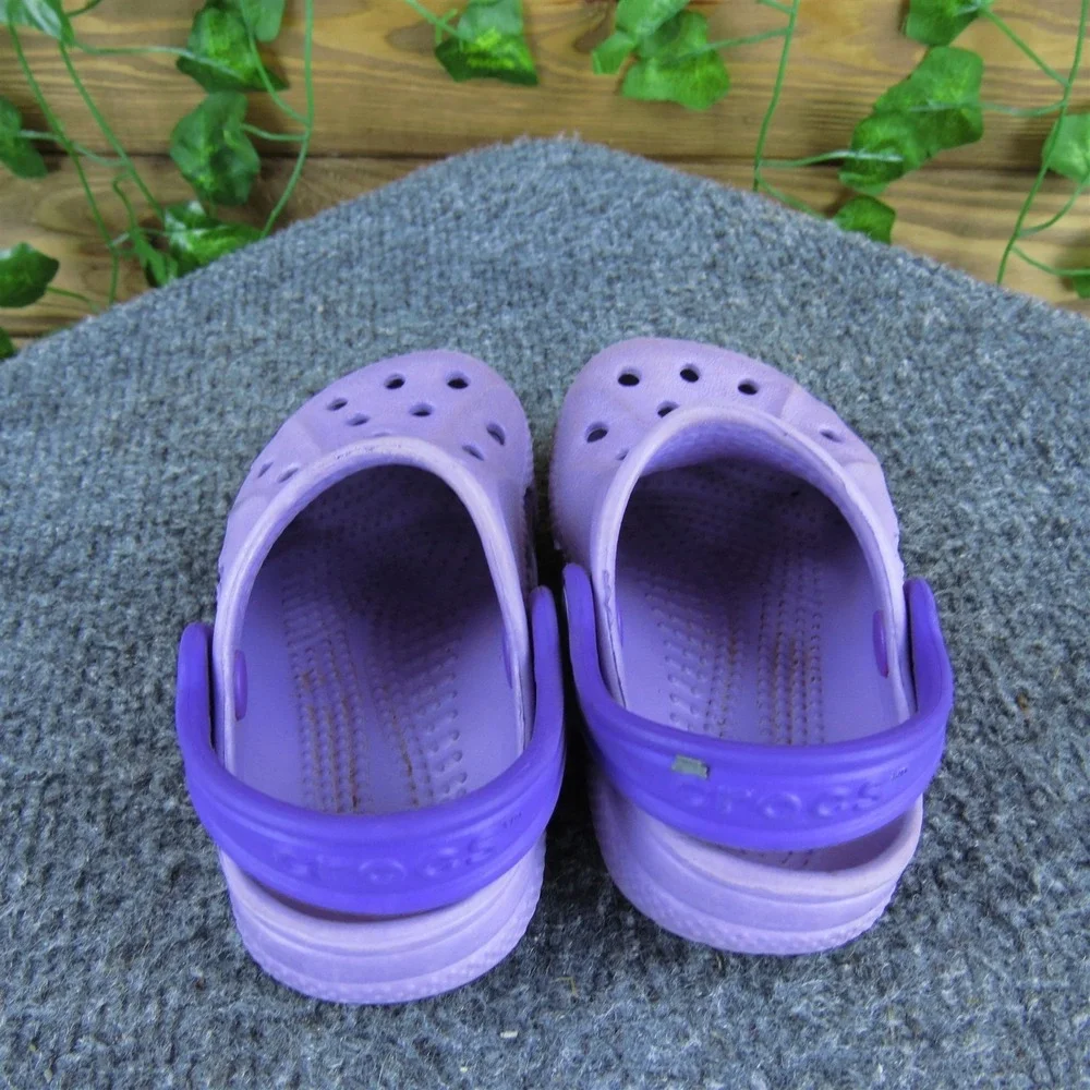 Crocs Girls Clog Perf Sz T 4-5‎ Medium Purple Synthetic Slip On